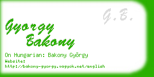gyorgy bakony business card
